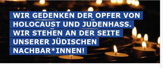 Einladung zum ökumenischen Schweigegang zum Jahrestag der Pogromnacht vor 87 Jahren